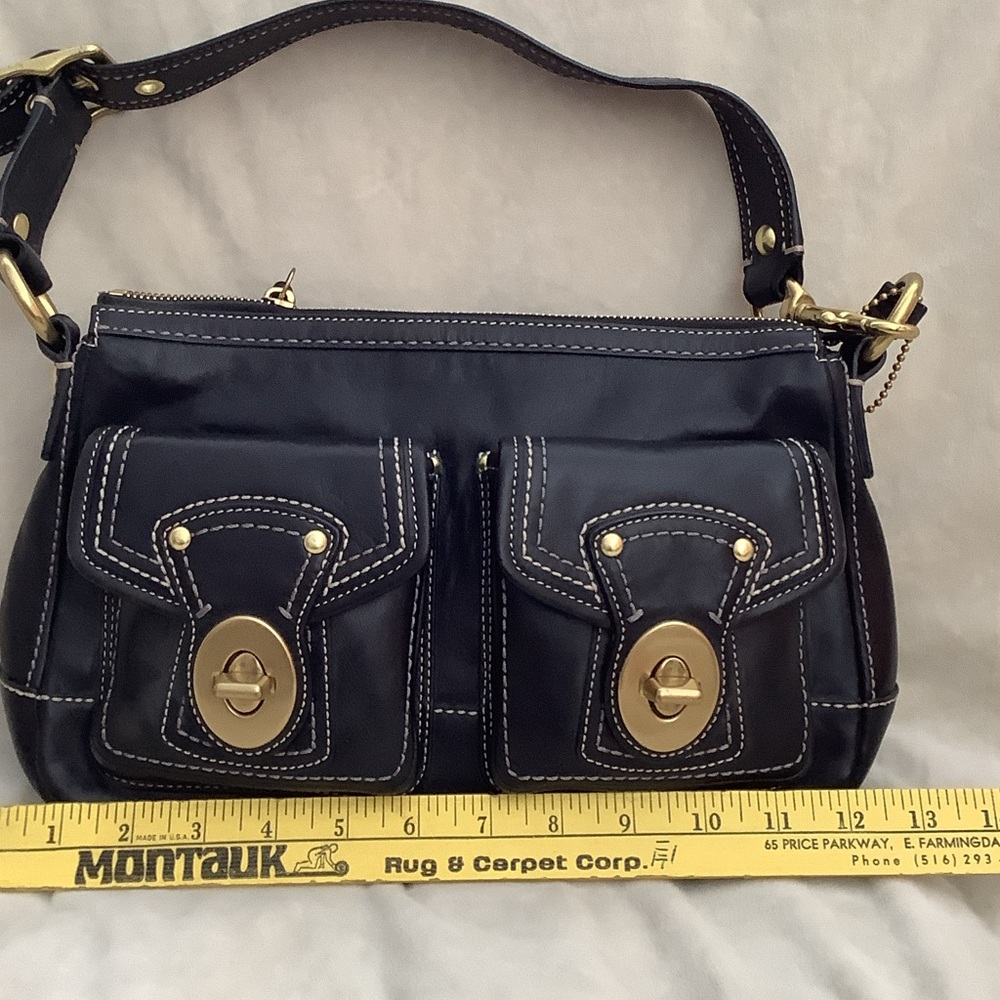 Coach Black Shoulder Bag with Gold Hardware